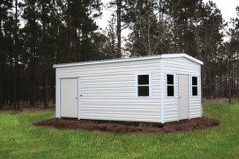 All white Eave Truss shed